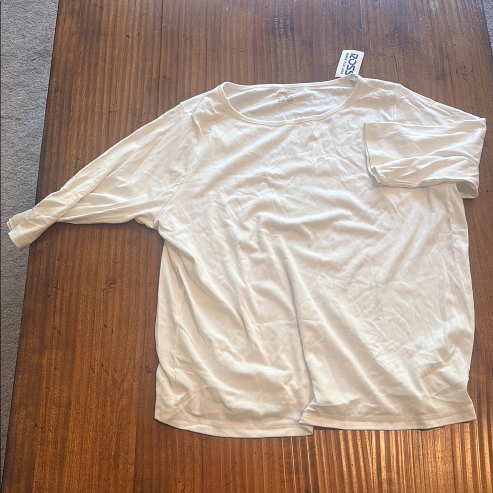 Jones New York White 3/4 Sleeve Tee Casual Comfort